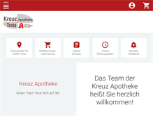 Tablet Screenshot of kreuz-apotheke-treia.de